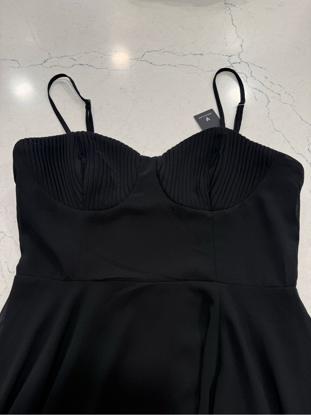 Lulus Cause For Commotion Black Maxi Dress Small Pleated Bustier Formal NWT - Picture 12 of 13